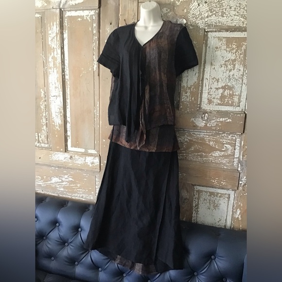 Kim Bernardin Paris Dress 2 Piece Separates Made In France Linen 38 - Picture 3 of 10